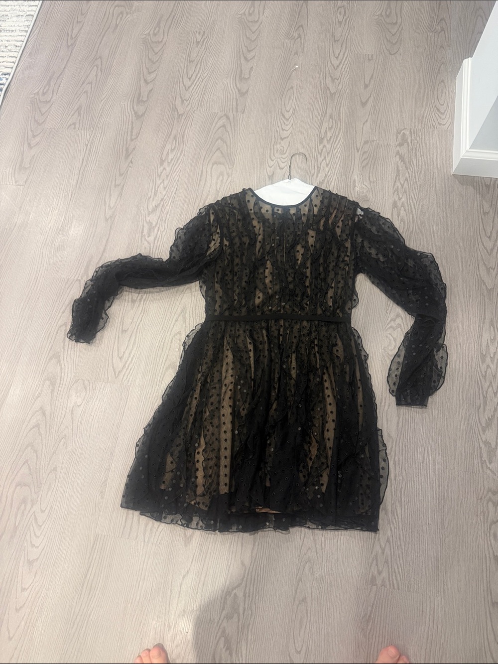 H&M Black Polka Dot Mesh Party Dress